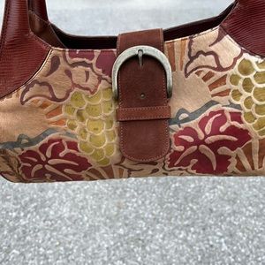 Vintage Brahmin Calf Hide Fruit and Floral Purse